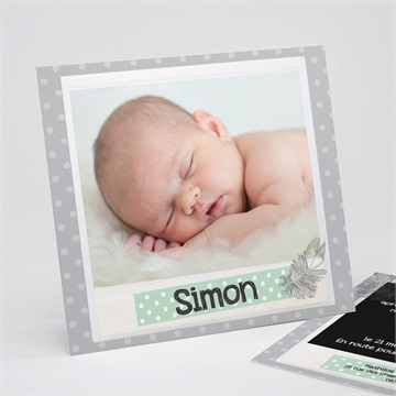Faire-part naissance cadre photo original
