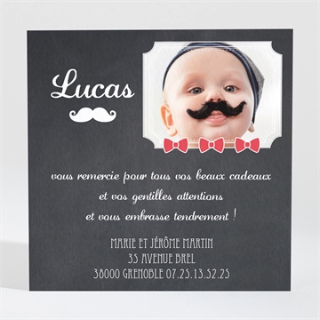 Remerciement naissance petite moustache originale