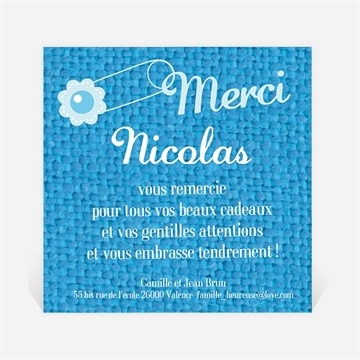 Remerciement naissance 2 photos pour lui