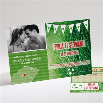 Faire-part mariage notre terrain de football