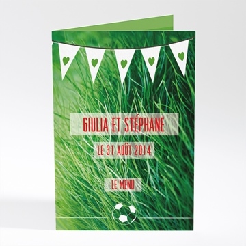 Menu mariage notre terrain de football