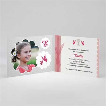 Faire-part communion le calice - Intérieur du faire-part