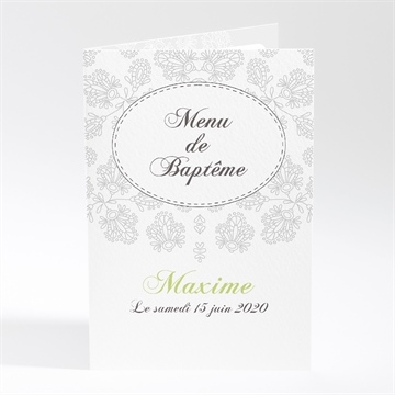 Menu baptême chevalet d'arabesque