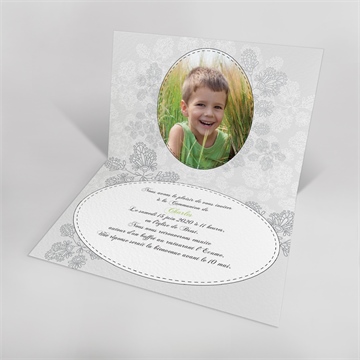 Faire-part communion chevalet original - Faire-part ouvert