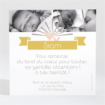 Remerciement naissance cascade de photos rond