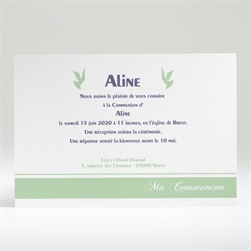 Faire-part communion venez l'entourer! - Dos du faire-part