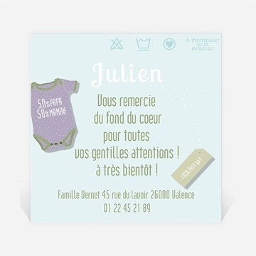 Remerciement naissance son joli body