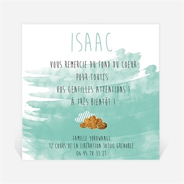 Remerciement naissance belle aquarelle vintage