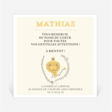 Remerciement naissance le roi lion