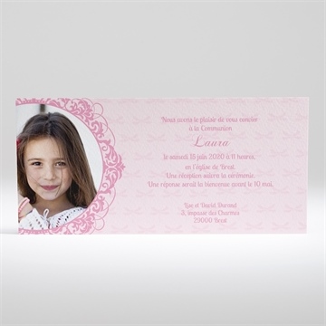Faire-part communion laura - Dos du faire-part