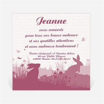 Remerciement naissance rond animaux buccoliques