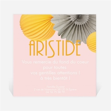 Remerciement naissance ambiance de fête