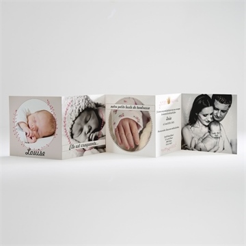 Faire-part naissance accordeon naissance photo - Intérieur du faire-part
