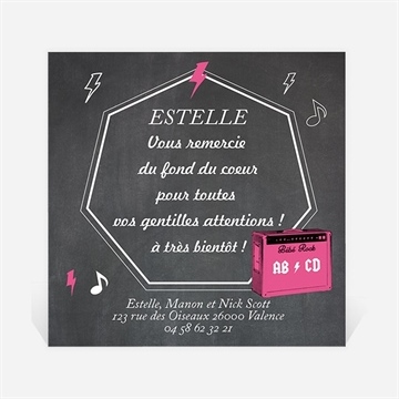 Remerciement naissance notre petit rocker