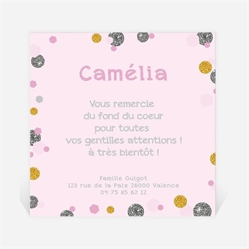 Remerciement naissance petits pois de couleur