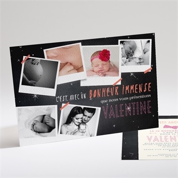 Faire-part naissance photos sur ardoise original