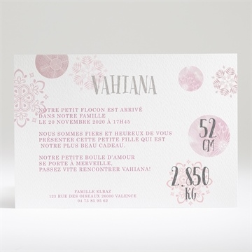 Faire-part naissance damier de pois - Dos du faire-part