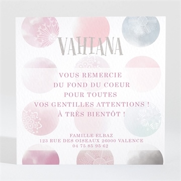 Remerciement naissance damier de pois