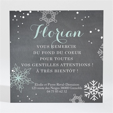 Remerciement naissance annonce d'hiver