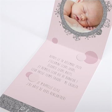 Faire-part naissance princesse des neiges - Intérieur du faire-part