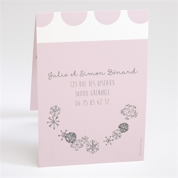 Faire-part naissance princesse des neiges - Dos du faire-part
