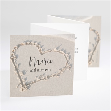 Remerciement mariage dans le sable plié