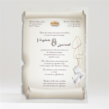 Faire Part Parchemin Élégant - Lot De 20 Invitations Style Vieux Papier Avec Coffret Noir Argenté