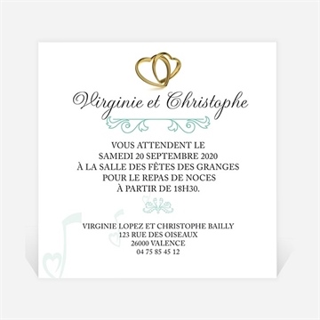 Carton d'invitation mariage belle sérénade