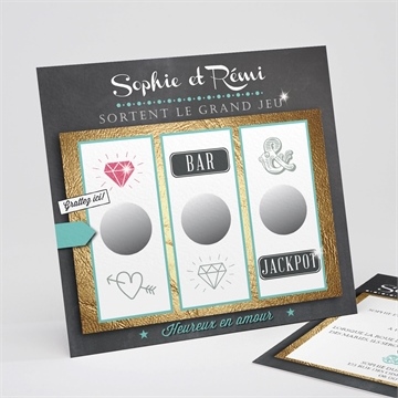 Faire-part mariage le hasard - Faire-part non gratté