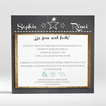 Faire-part mariage le hasard - Dos du faire-part