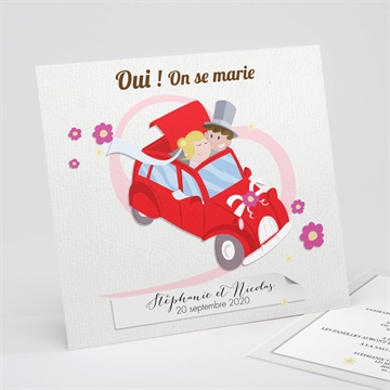 Faire-part mariage en route vers notre bonheur
