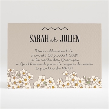 Carton d'invitation mariage classique sobre et simple