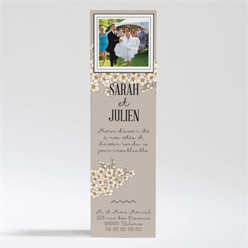 Remerciement mariage classique sobre et simple