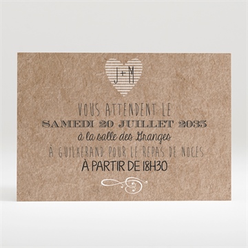 Carton d'invitation mariage kraft en folie magnet