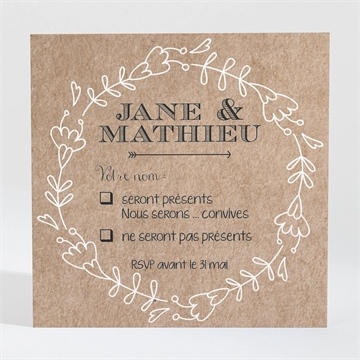 Carton réponse mariage kraft en folie magnet