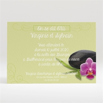 Carton d'invitation mariage zen et naturel