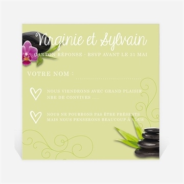 Carton réponse mariage zen et naturel