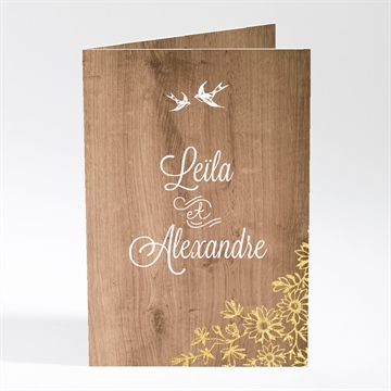 Menu mariage fond en bois