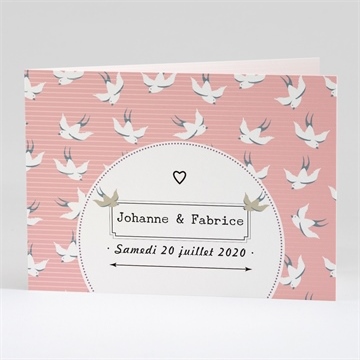 Faire-part mariage nos motifs hirondelles