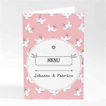 Menu mariage nos motifs hirondelles