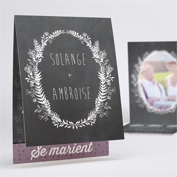 Faire-part mariage découpe ardoise photo