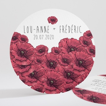 Faire-part mariage champs de coquelicots