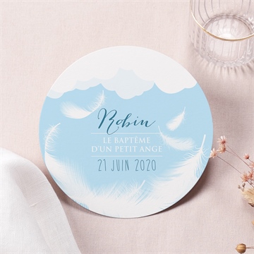 Faire-part de baptême duvet tout en rondeur