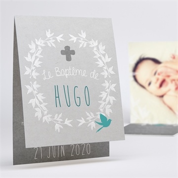 Faire-part de baptême découpe originale magnet