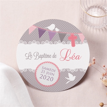 Faire-part de baptême rondeur et douceur !