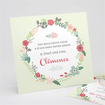 Faire-part naissance farandole de fleurs