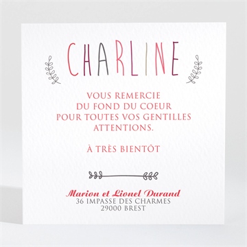 Remerciement naissance joli texte et 3 photos