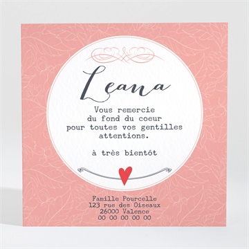 Remerciement naissance moderne et doux photos