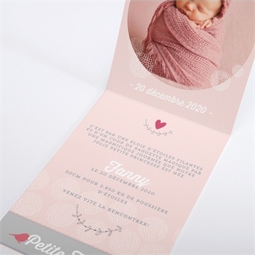 Faire-part naissance notre petite lady - Intérieur du faire-part