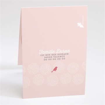 Faire-part naissance notre petite lady - Dos du faire-part